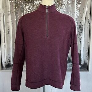 Tommy Bahama Reversible Half-Zip Pullover‎ Red/Heather Cotton Blend Sweater - L